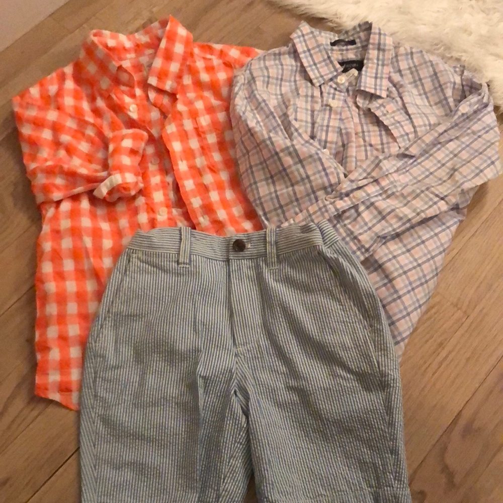 Crewcuts gorgeous crisp bundle like new Size 6/7 shirts 6 shorts